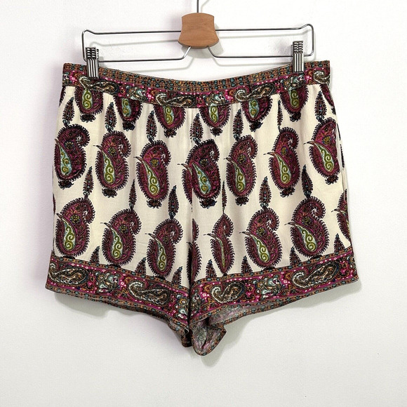 Anthropologie Shorts L ett:twa Floral Paisley Pull On Summer Boho Trendy Party - Picture 1 of 10
